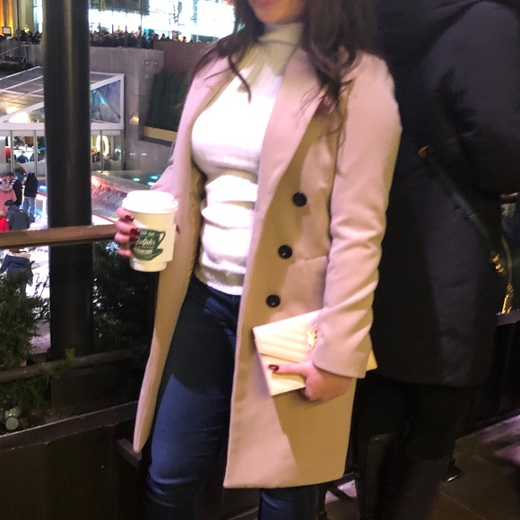 Petite double breasted tan duster coat - Picture 4 of 5